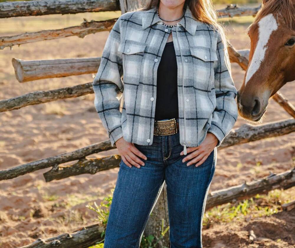 NEW ARIAT warrington cropped jacket in grey